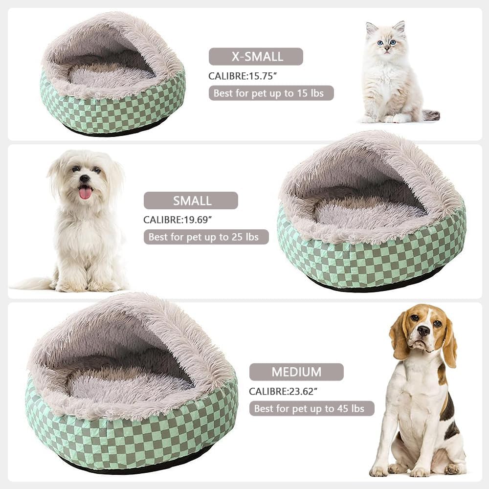 Convertible Plush Cave & Donut Pet Bed – 3 Colors, 2 Sizes