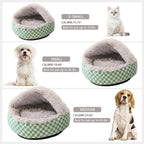 Convertible Plush Cave & Donut Pet Bed – 3 Colors, 2 Sizes