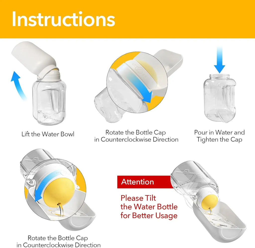 Large-Capacity Dog Travel Water Bottle with Drinking Bowl