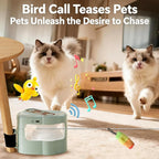 Remote Control Rope-Track Cat Teaser with Feather & Sound
