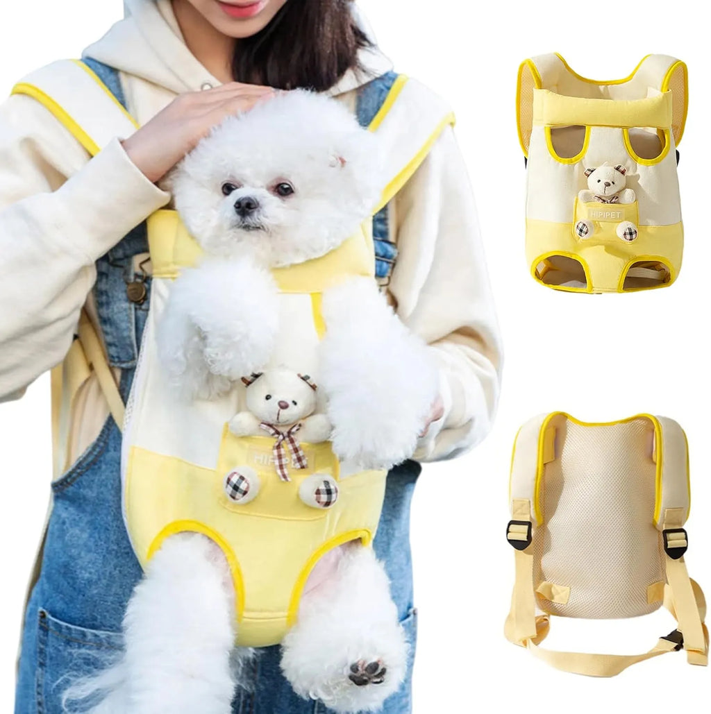 Cartoon Front Pet Carrier Backpack for Cats & Small Dogs