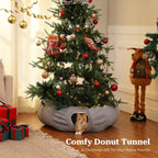 Washable Plush Donut Cat Tunnel Bed – 5 Designs