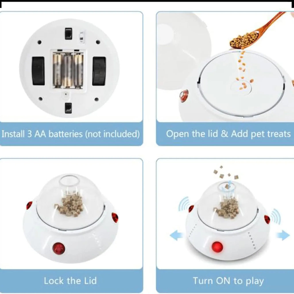 Sensor-Activated Moving Pet Treat Dispenser Toy