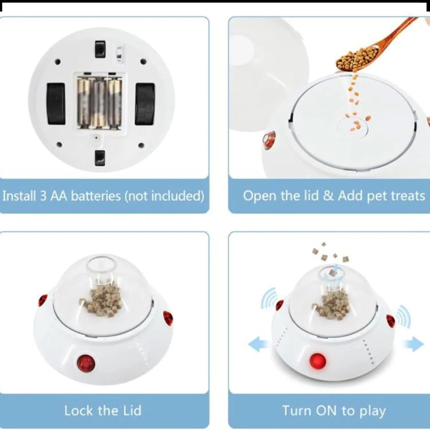 Sensor-Activated Moving Pet Treat Dispenser Toy