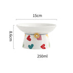 Colorful Polka Dot Raised Ceramic Cat Bowls – 6 Models