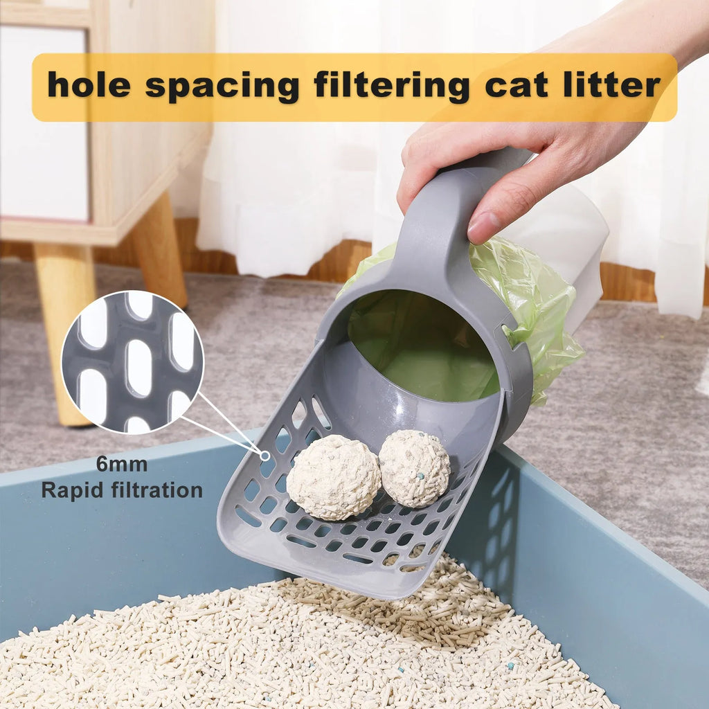 Cat Litter Scooper System with Optional Waste Bags