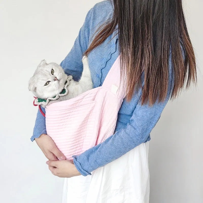 Quilted Pet Sling Carrier for Cats & Small Dogs – S to L