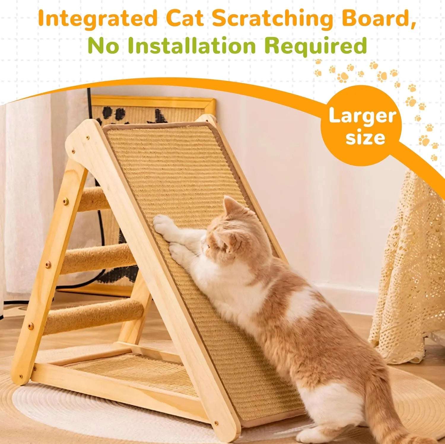 Pre-Assembled Sisal Scratching Post for Indoor Cats