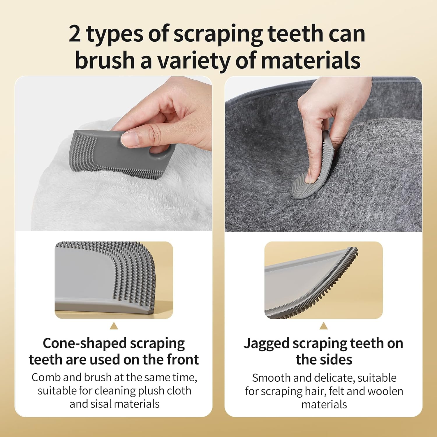 Washable Rubber Pet Hair Remover Scraper – Multiple Styles