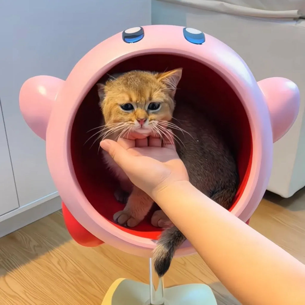 Pink Cartoon Character Cat Cave Bed