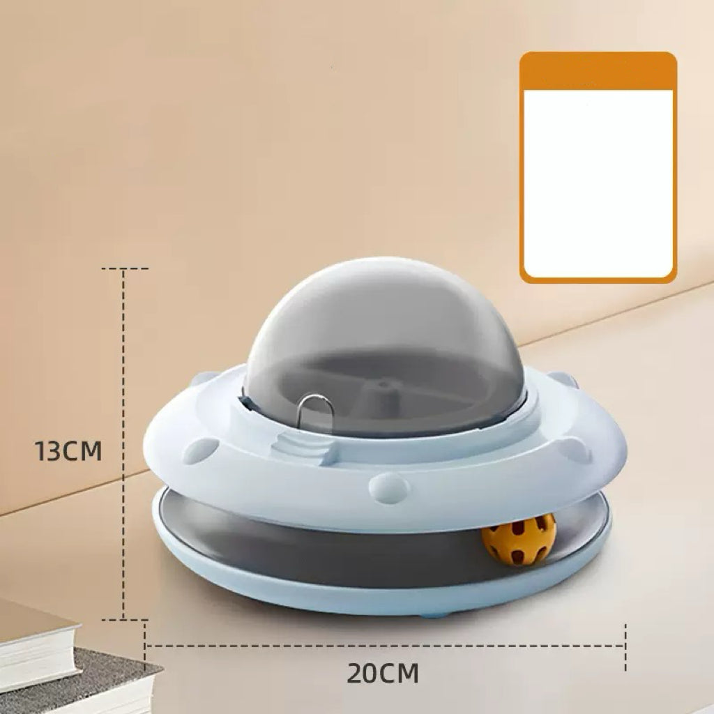 2-in-1 Cat Treat Dispenser & Track Ball Toy – 3 Colors