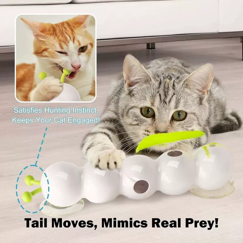 Automatic Wiggling Worm Cat Toy with Feather – 1 or 2 Set
