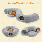 Washable Plush Donut Cat Tunnel Bed – 5 Designs