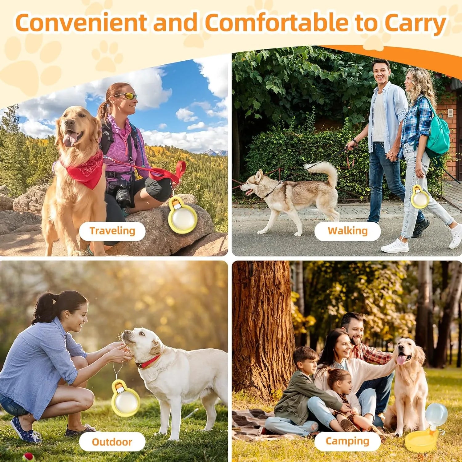 19 oz Foldable-Bowl Pet Water Bottle – 3 Colors
