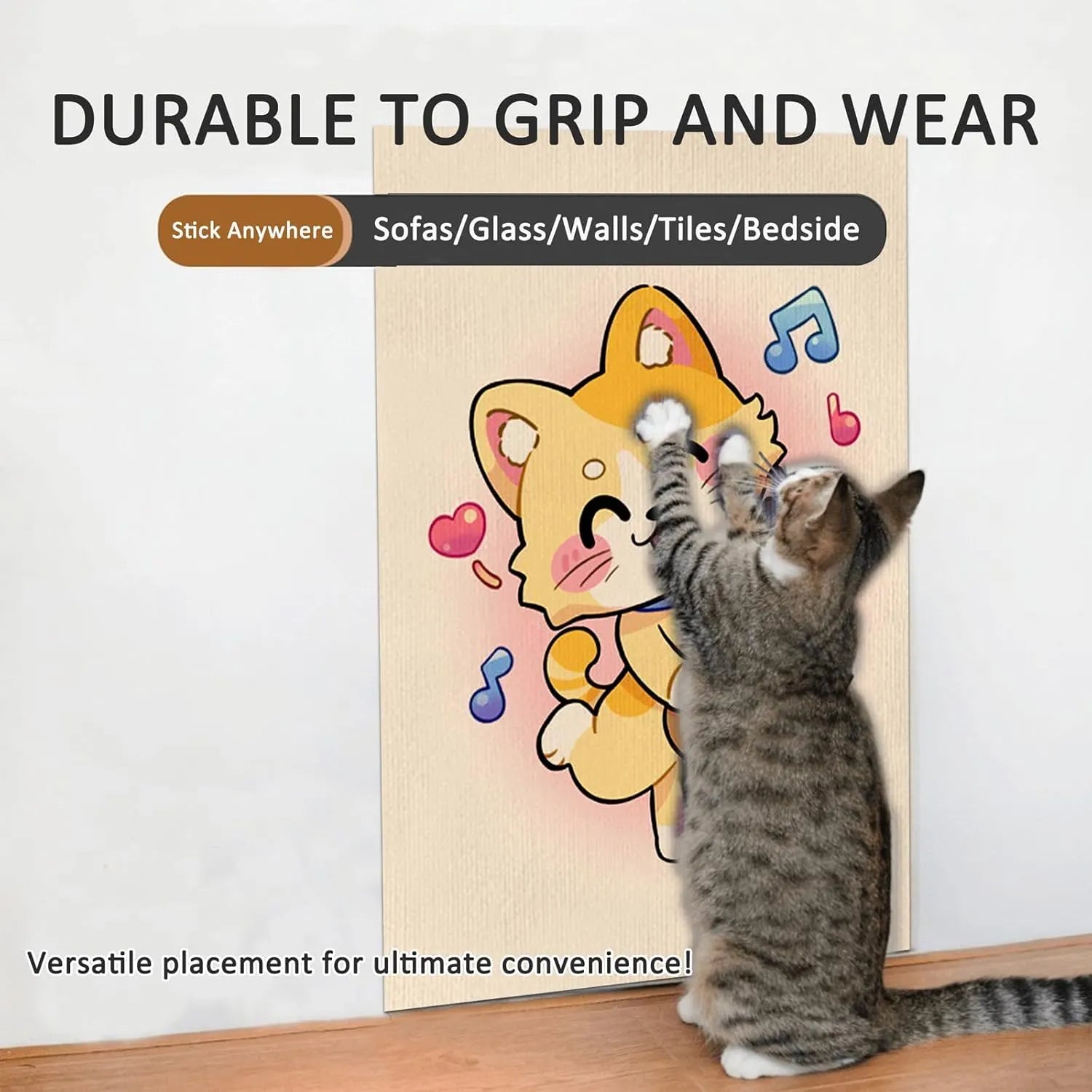 Decorative Wall-Mounted Cat Scratching Panel – 8 Designs