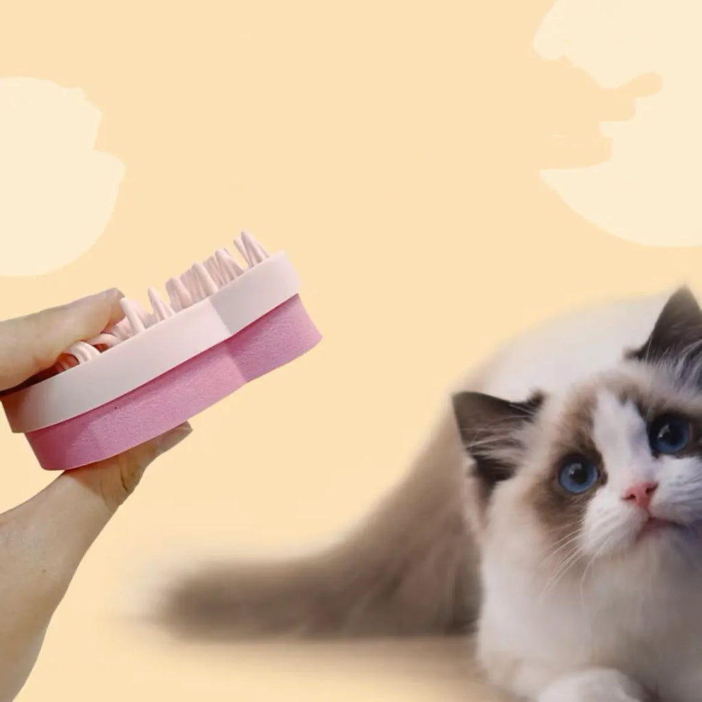 Silicone Pet Bath & Massage Brush – 3 Colors