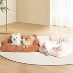 Plush Bolster Sofa Bed for Dogs and Cats – 3 Colors