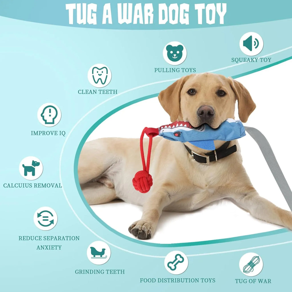 Dog Rope Tug Toy with Suction Cup or Handheld Grip