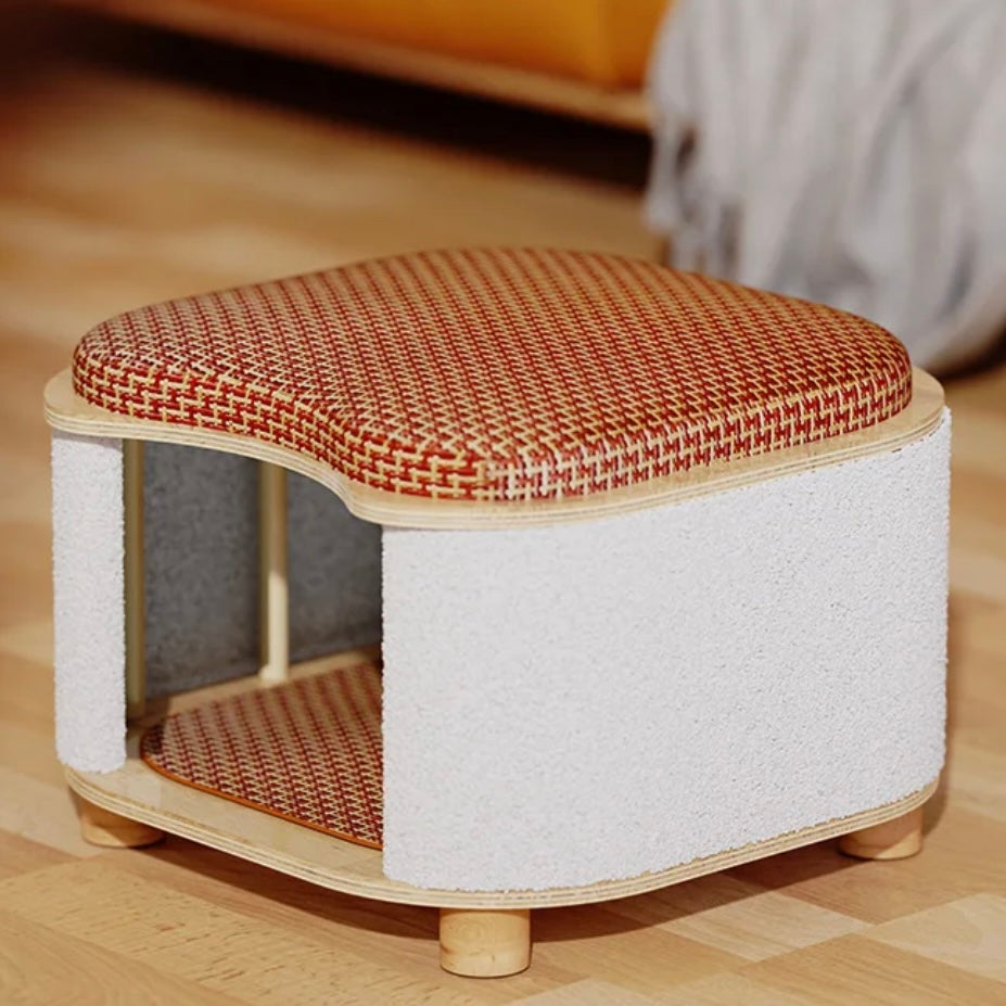 Two-Level Cat Nest Stool with Scratching Posts