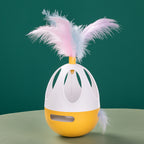 Tumbler Cat Toy with Feather & Rolling Ball – 2 Colors
