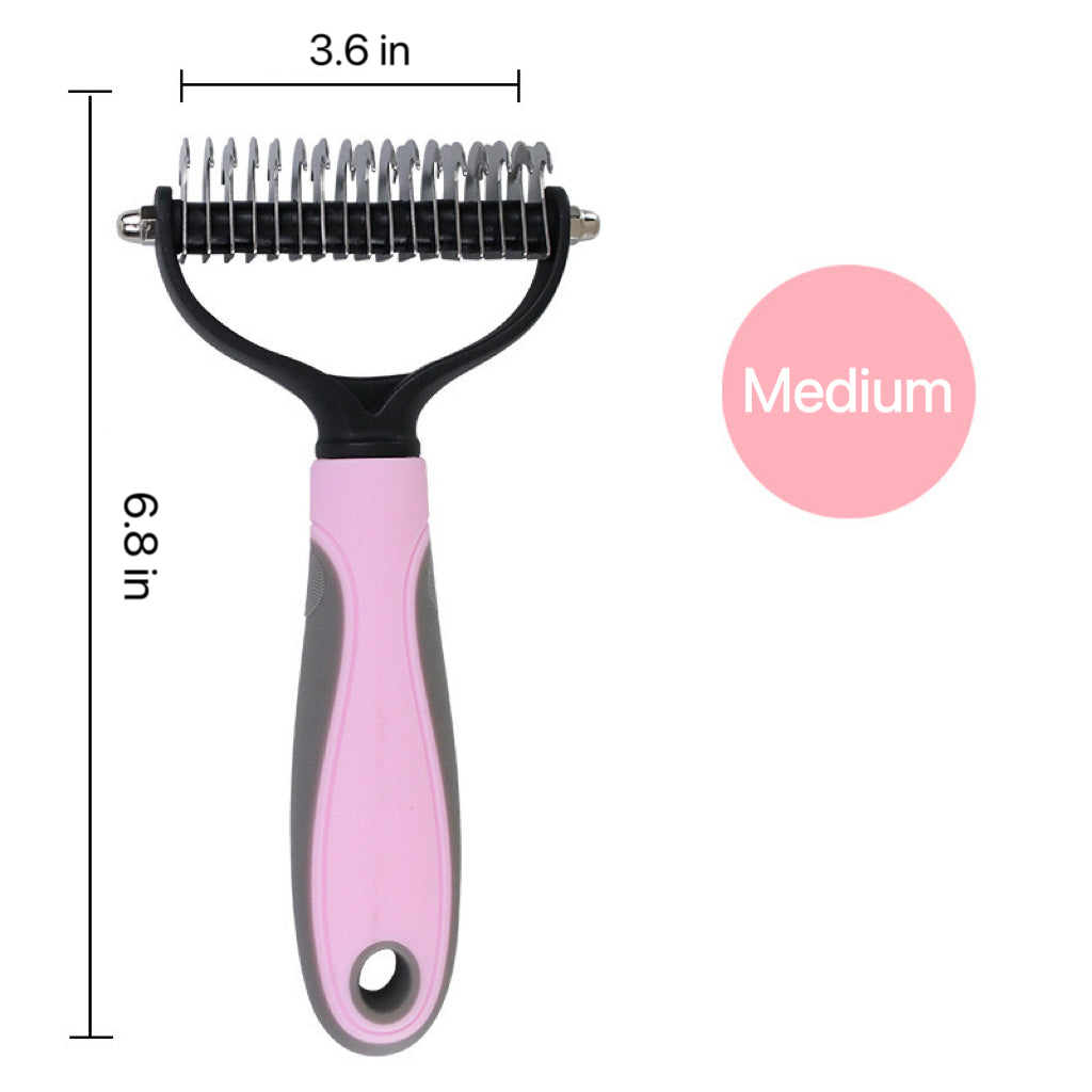 Double-Row Pet Dematting Rake – 2 Colors, 2 Sizes