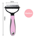 Double-Row Pet Dematting Rake – 2 Colors, 2 Sizes