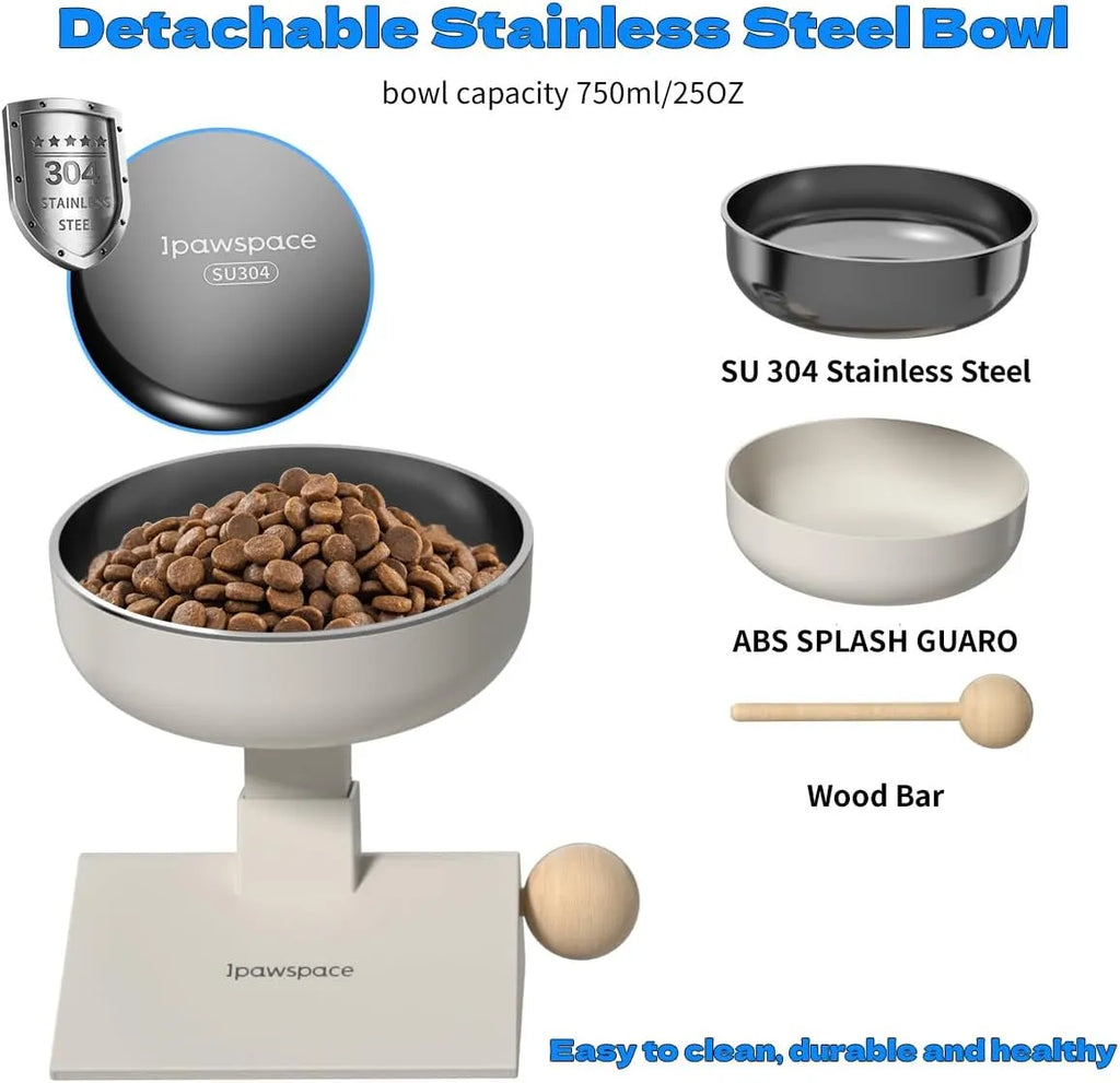 3-Level Adjustable Elevated Stainless Steel Pet Bowl
