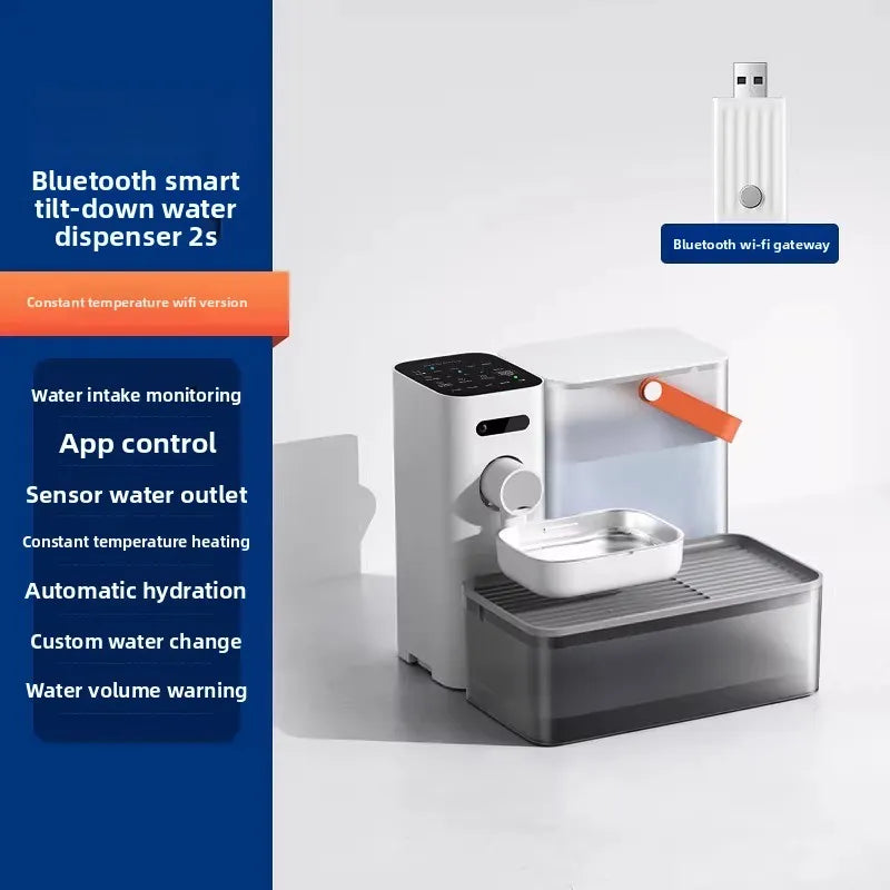 Heated Automatic Pet Water Dispenser with Stainless Steel Bowl