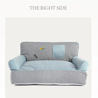 Striped Bolster Pet Sofa Bed – 2 Styles, 3 Sizes