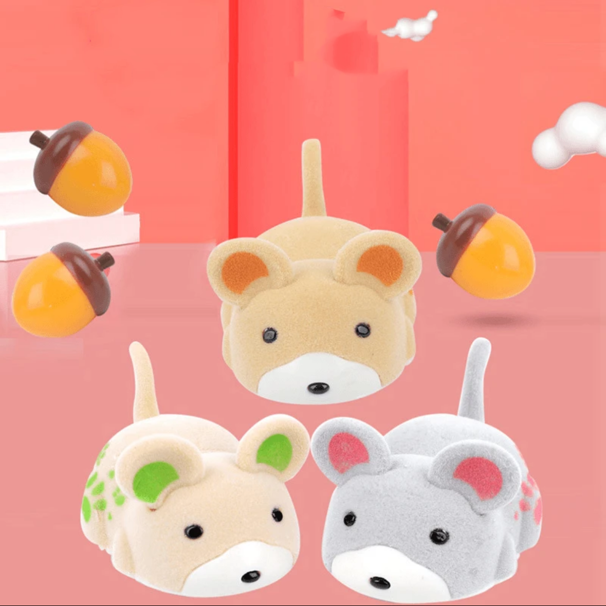 Electronic Plush Mouse Cat Toy – 3 Designs or 3-Piece Set