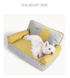 Striped Bolster Pet Sofa Bed – 2 Styles, 3 Sizes