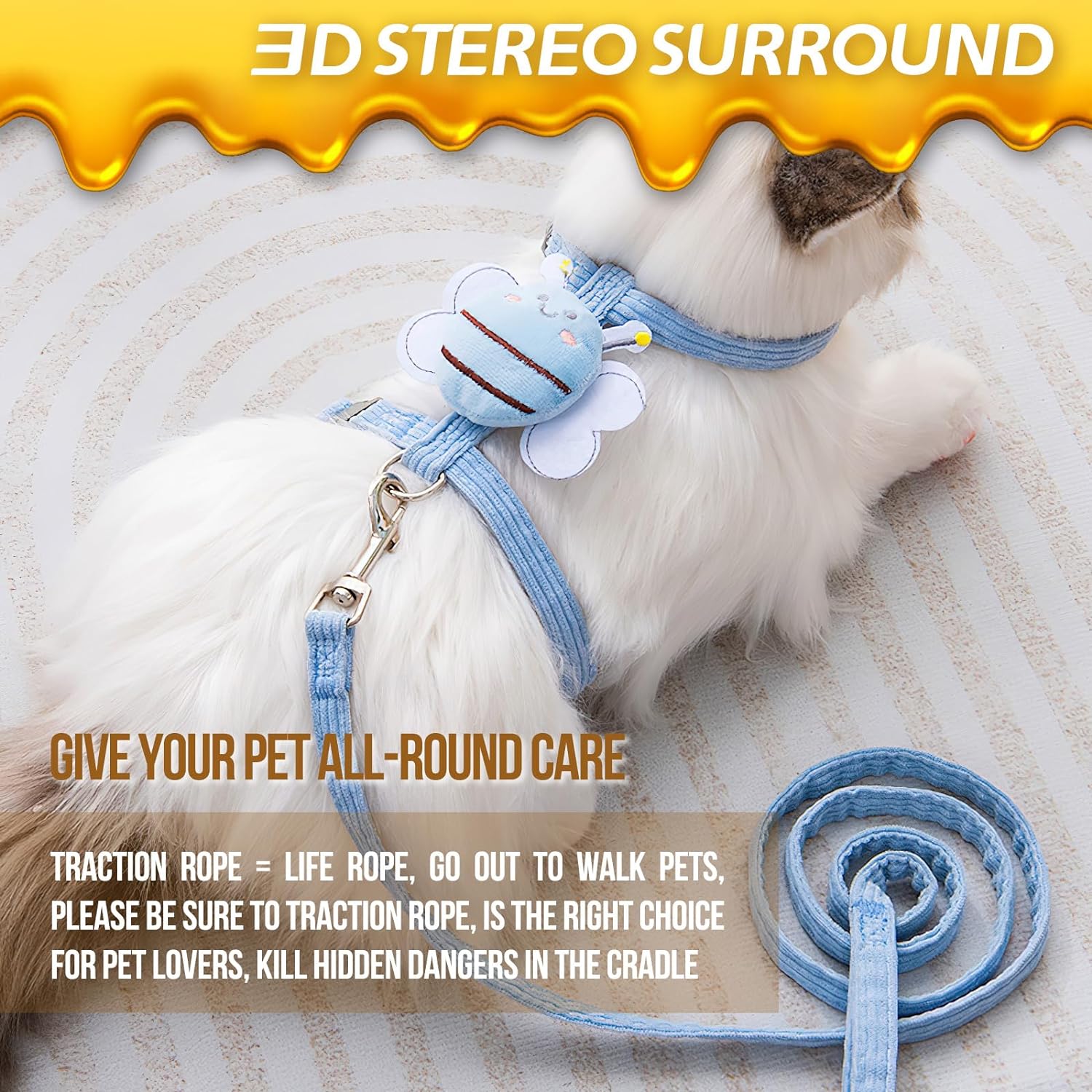 Adjustable Escape-Resistant Cat Harness & Leash Set