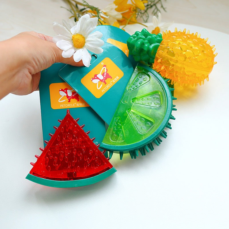 Freezable Fruit-Shaped Dog Chew Toy – Single or 3-Pack