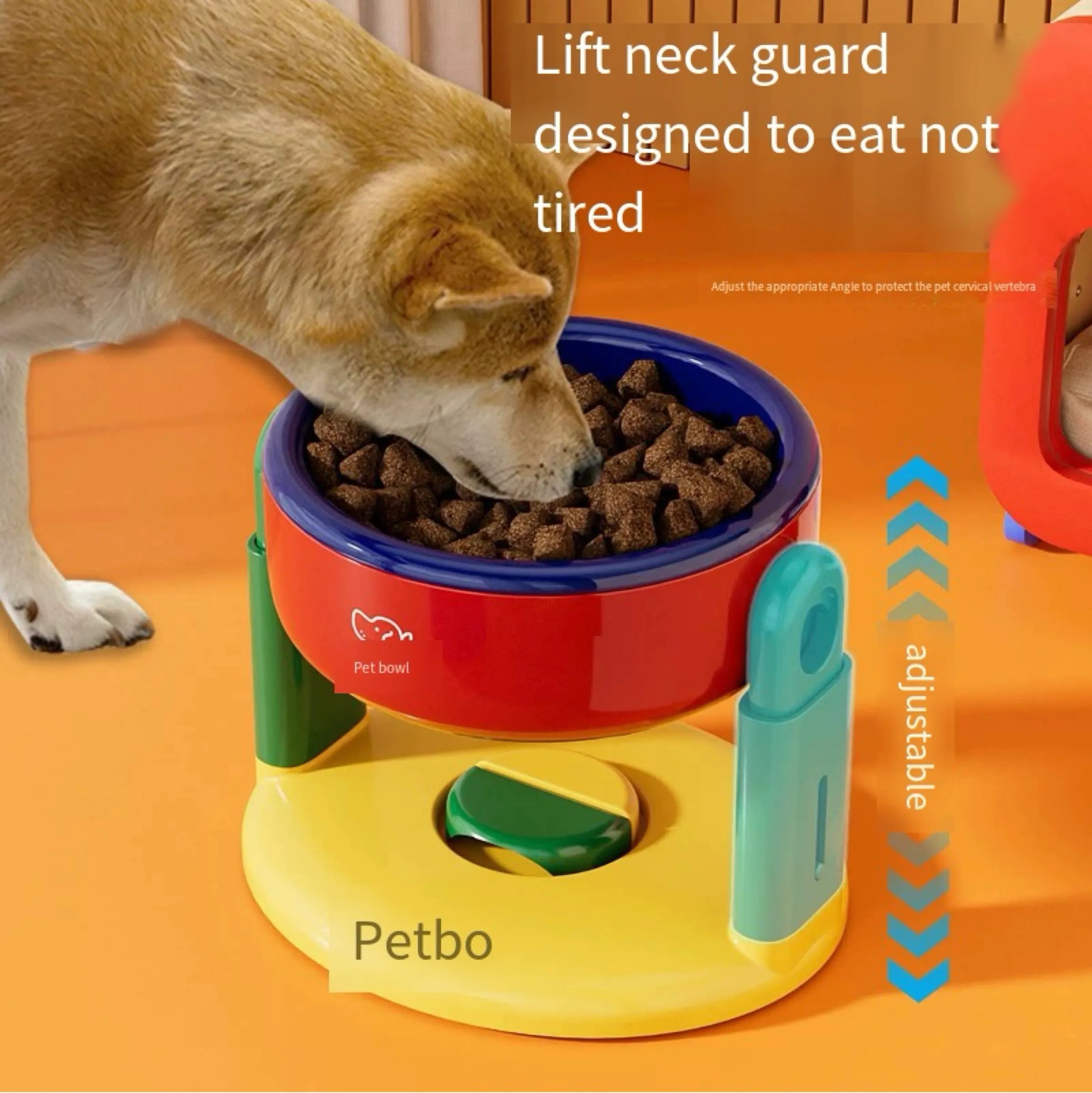 Adjustable-Height Cat Bowl in Red or Pink