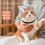 Transparent Breathable Cat Grooming Hood – M to XL