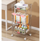 Plastic Storage Rack. Kids Toy Storage Organiser. Multi-layer Storage Rack. Plastic Trolley. Transparent. Movable Baby Bookcase