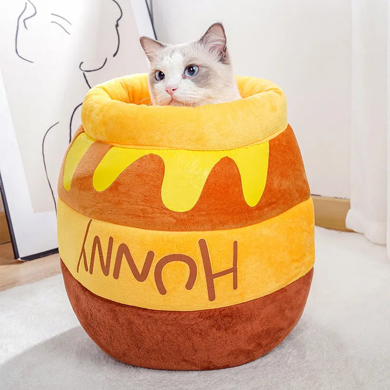Honey Pot Cat Cave Bed with Cushion – 2 Sizes