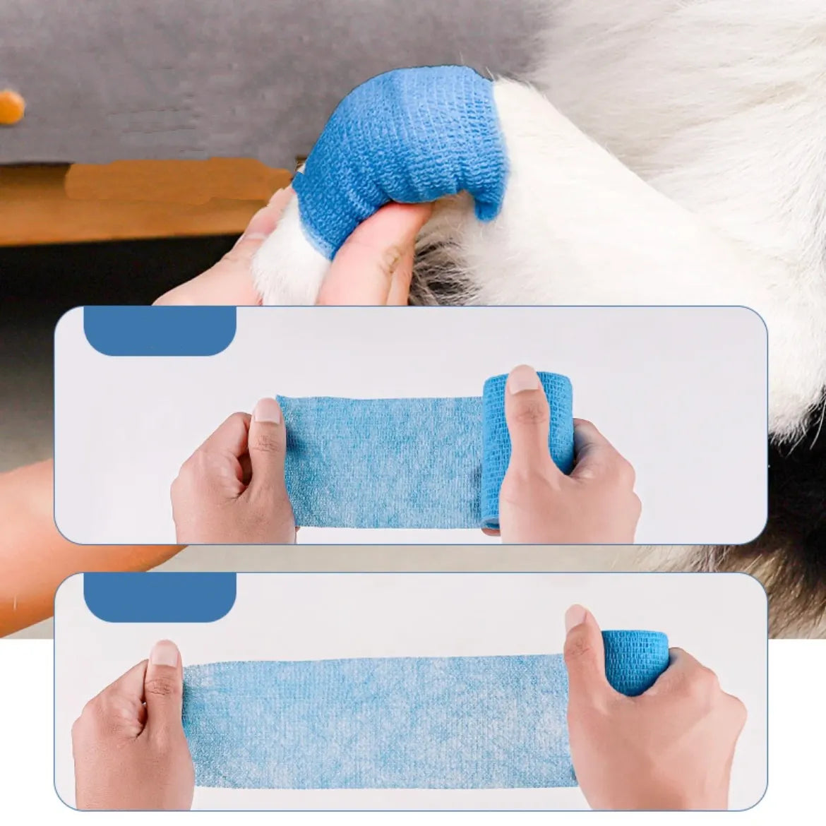 3-Roll Elastic Pet Bandage Wrap Tape