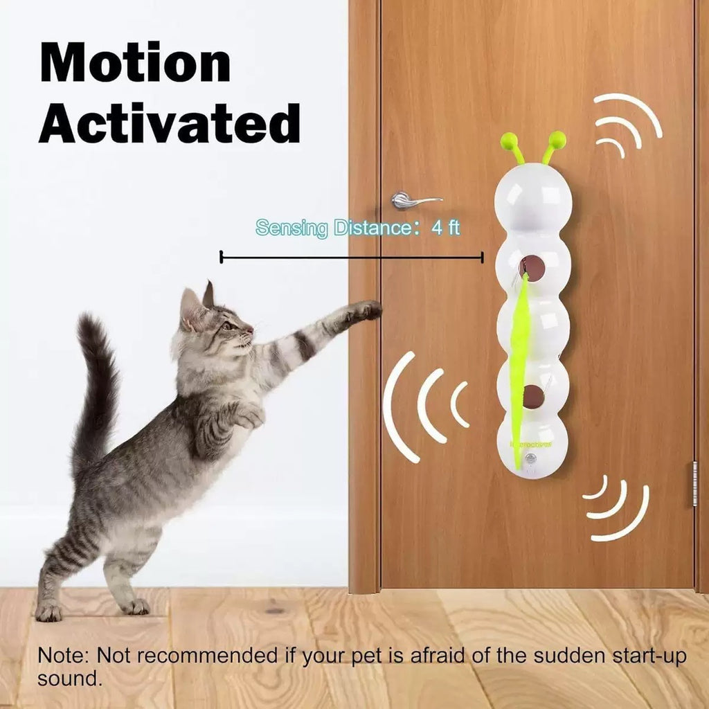 Automatic Wiggling Worm Cat Toy with Feather – 1 or 2 Set