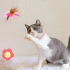 Flexible Feather Cat Wand with Bell and Floor Base – 2 Colors
