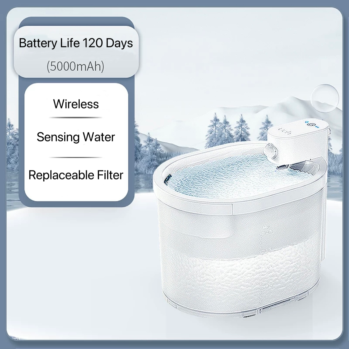 Wireless Smart Cat Water Fountain with Replaceable Filter