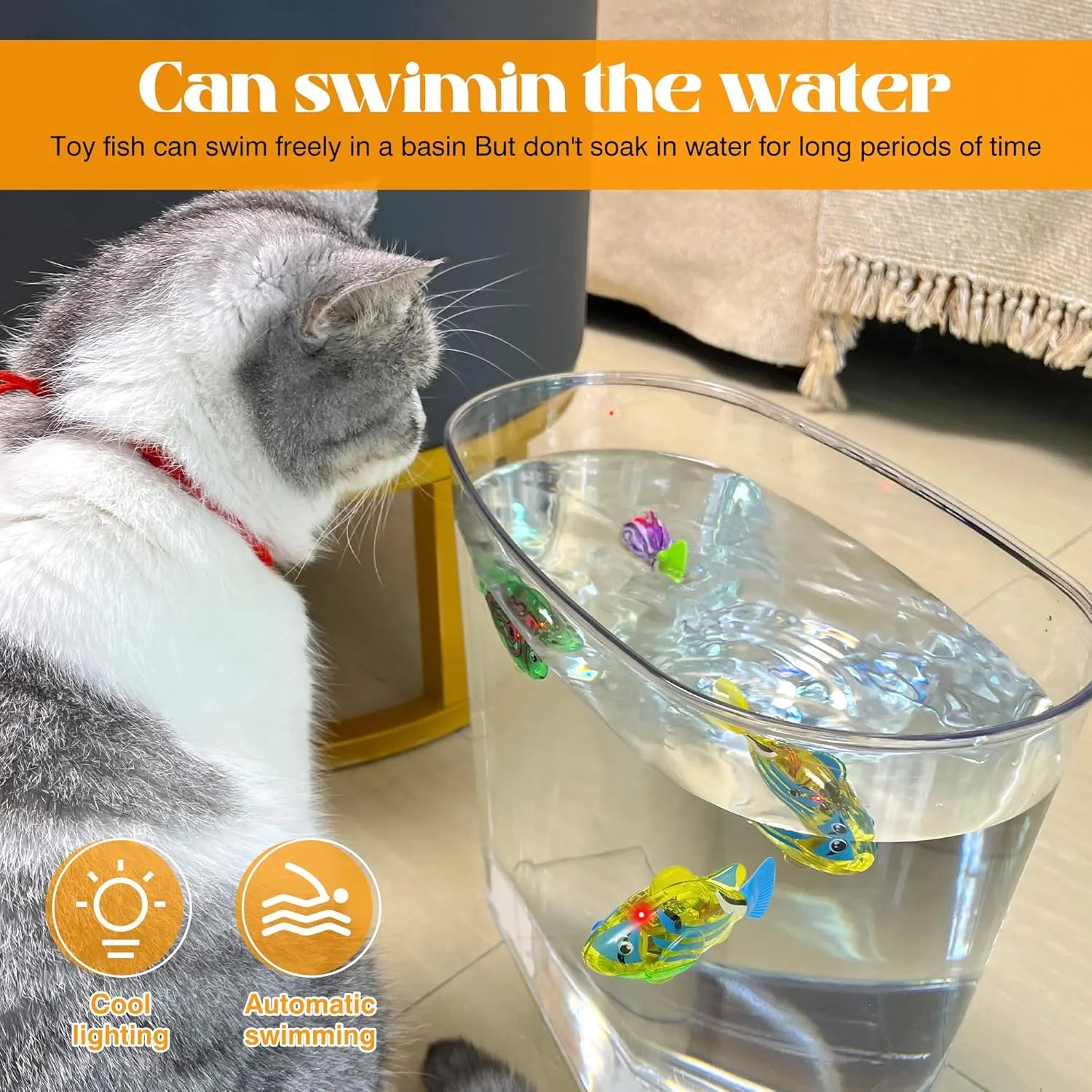 Swimming Robot Fish Pet Toys – 6-Piece Set