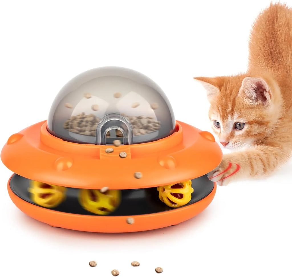 2-in-1 Cat Treat Dispenser & Track Ball Toy – 3 Colors