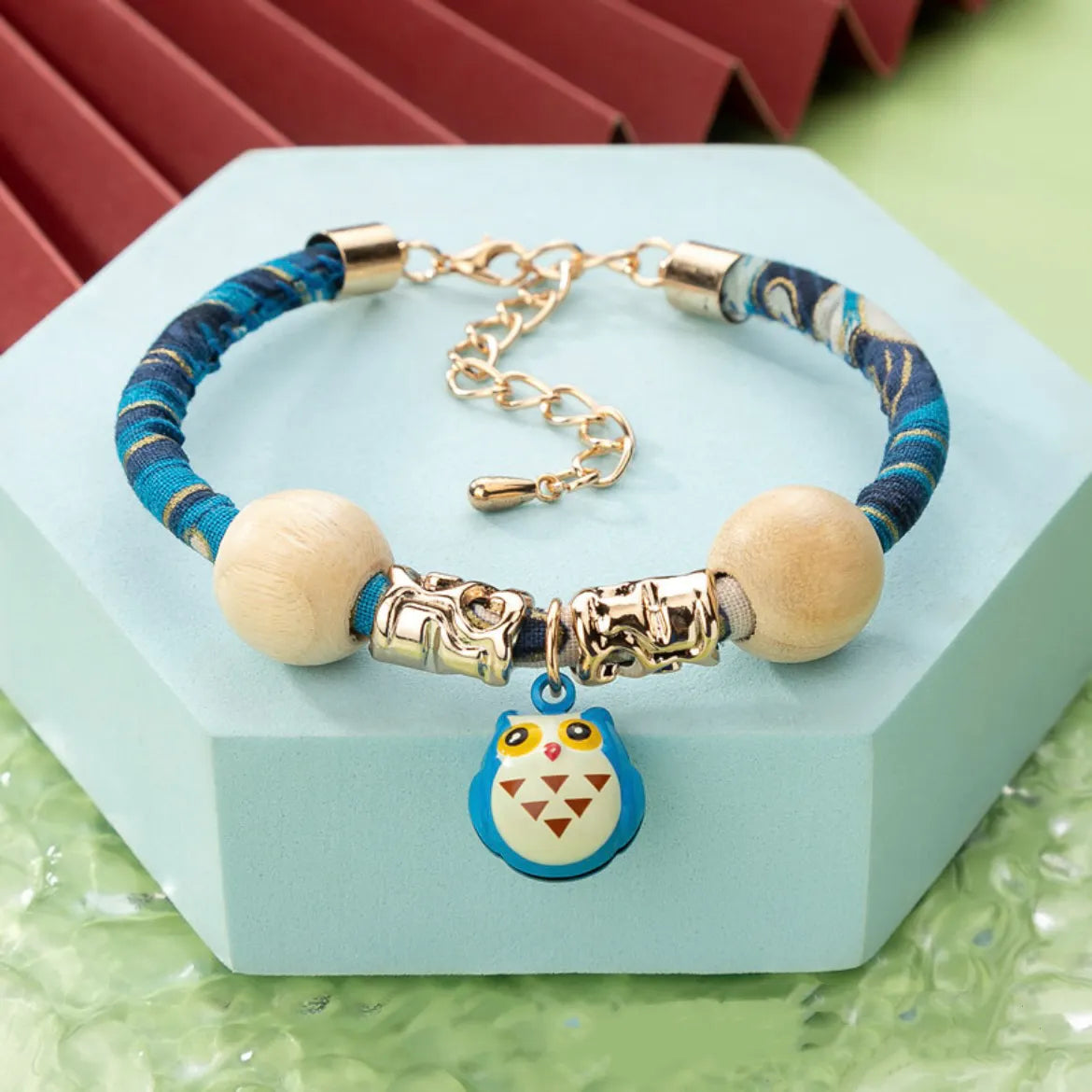 Japanese-Style Cat Collar with Lucky Cat Bell – 4 Designs
