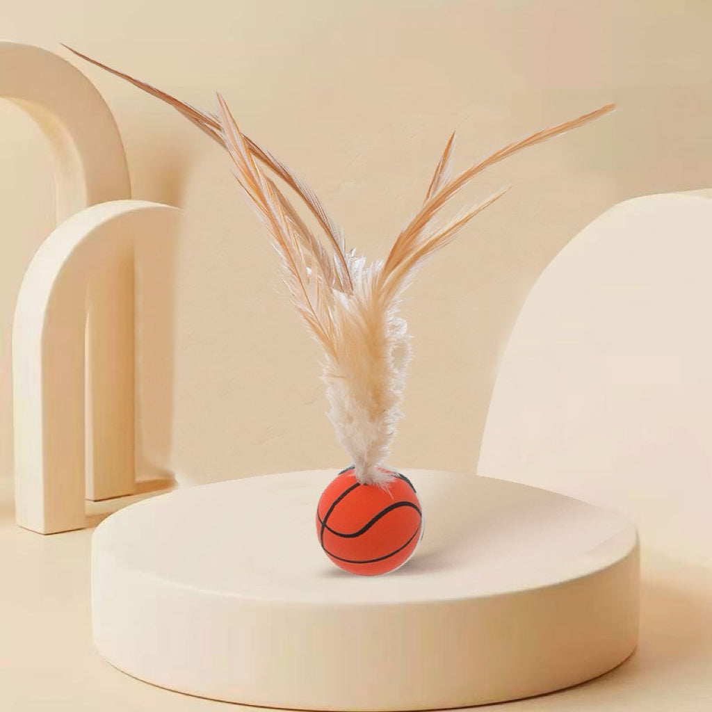 Bouncy Feather Sports Ball Toys for Indoor Cats
