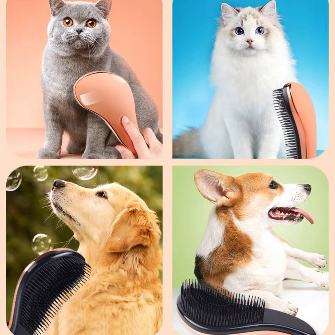 Curved Pet Grooming Brush for Long and Short Hair