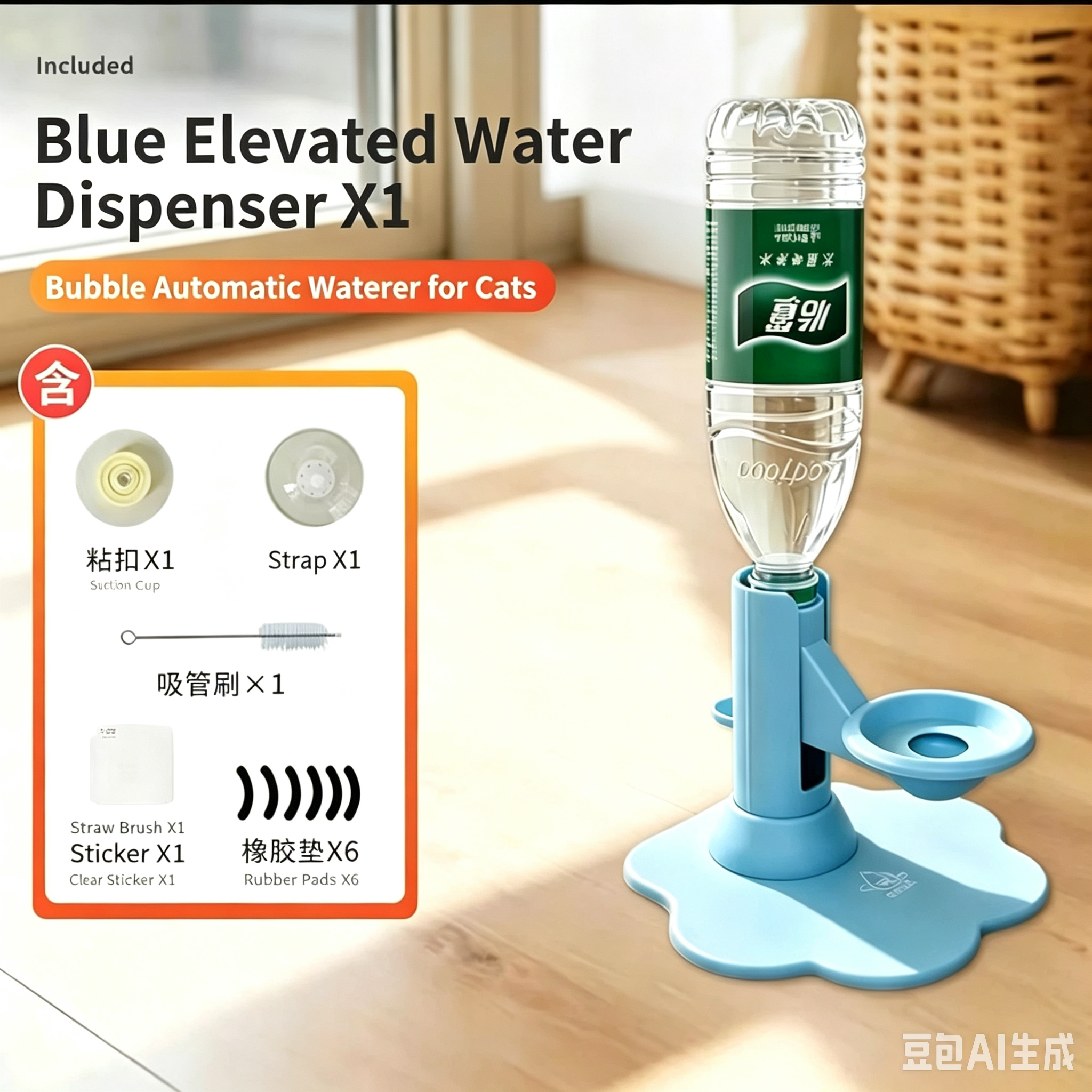 Gravity Pet Water Dispenser Stand – With or Without Bottle