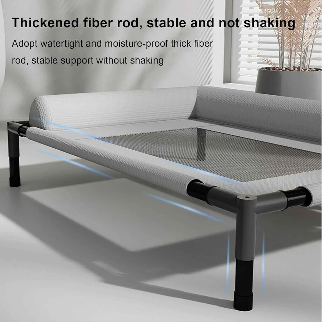 Elevated Mesh Dog Bed with Bolsters – 2 Colors, 2 Sizes