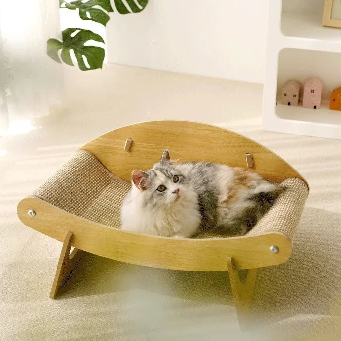 Wooden Cat Scratcher Couch Bed