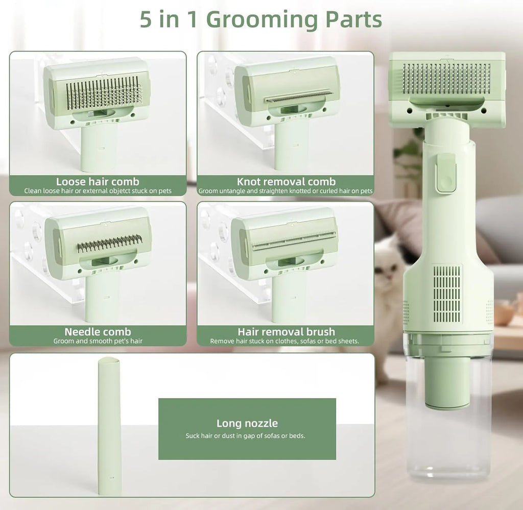 Handheld Pet Grooming Vacuum Brush – Single or 2-Piece Set